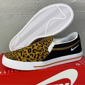 Nike Women's Court Legacy Leopard Slip-On Casual Sneakers